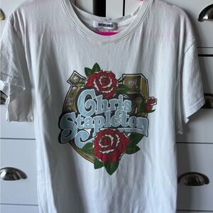 Daydreamer White Tee with Chris Stapleton and Red Roses